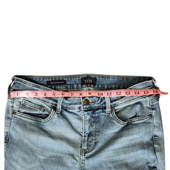 NYDJ Marilyn Straight Leg Haley Blue Jeans Size 10 - Picture 7 of 11